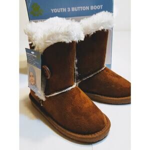 Dawgs Toddler Youth 3-Button Microfiber Boots Size 6-7 Color Chestnut New